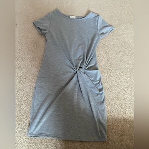 Small gray t shirt dress with knot detail